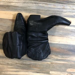 Black Slouchy Competitor Leather Cowboy Boot